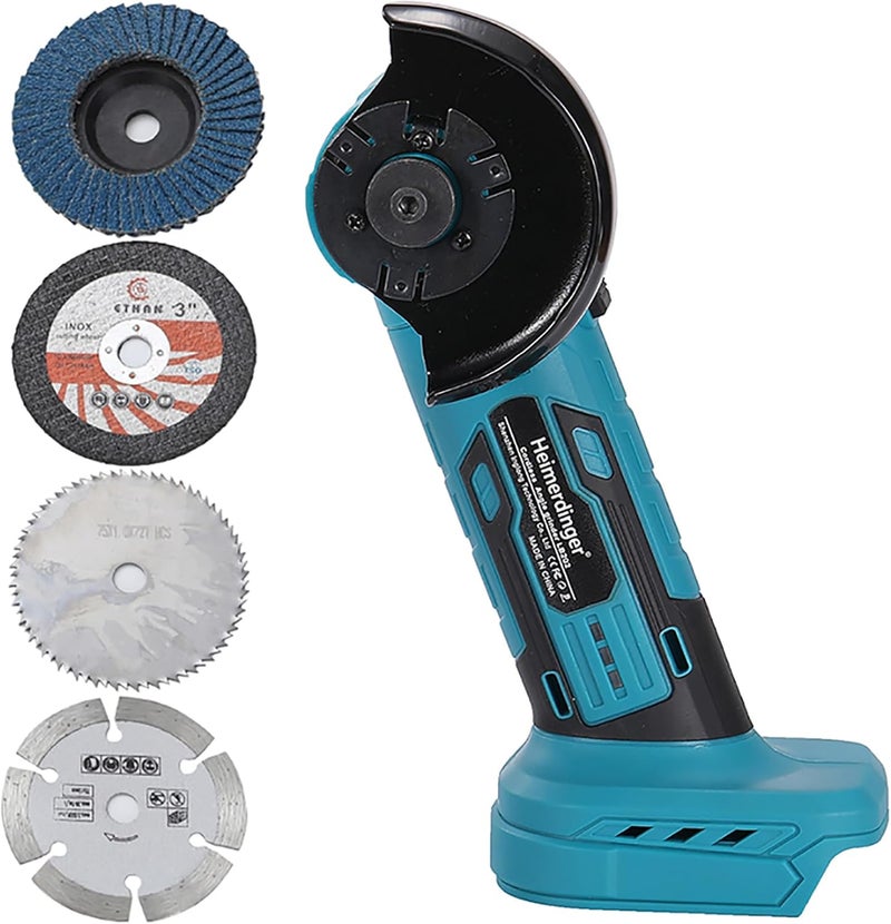 Heimerdinger Brushless Mini Angle Grinder Compatible with Makita 18V Battery(Not Included),Cordless Electric Grinding Tool,19500rpm Compact Power Handheld Cutter for Metal Grinding,Cutting - Image 1